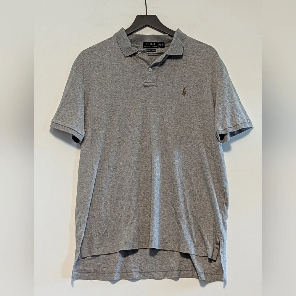 Polo Ralph Lauren Mens Gray Shirt Top Casual XL Pima Cotton Soft Excel Used Cond